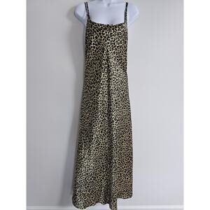 Vintage Victoria's Secret Dress Womens XL Leopard Animal Print Maxi Slip Gown